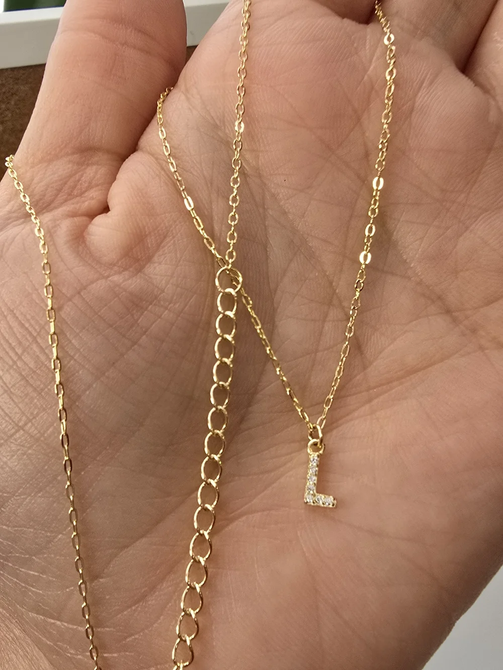 Annabelle Lilly Kids Initial Necklace Gold L NWT